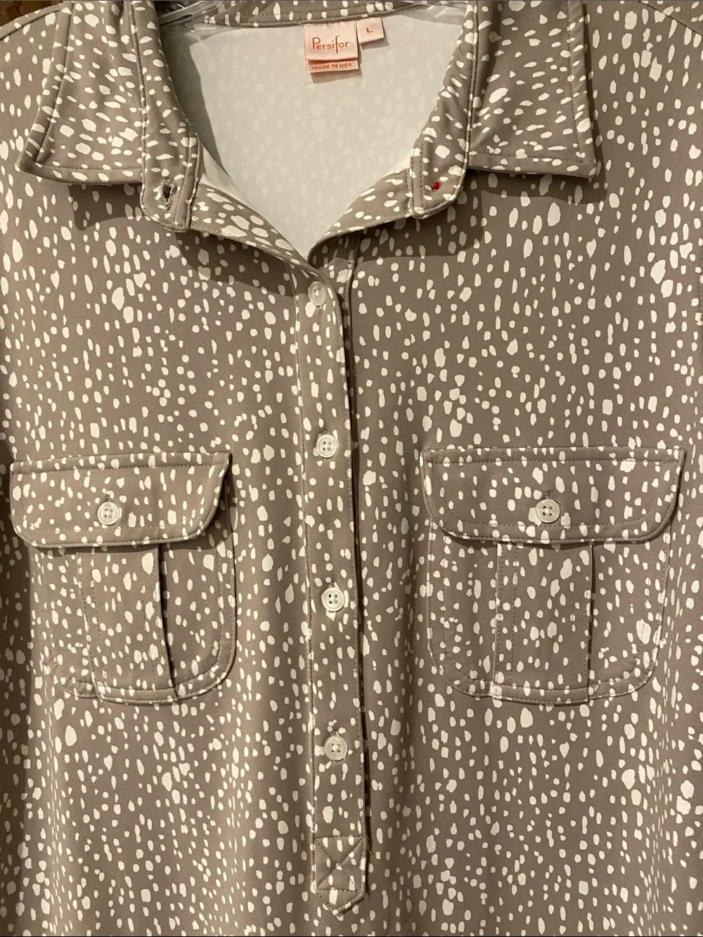 Persifor Taupe Dot Print Shirt Dress - Women